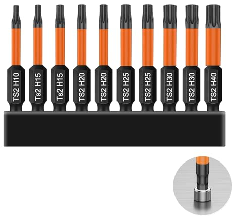 Celestia Jeu de 10 Embout Magnetique Visseuse, 50mm de Longueur, 110g, Embouts Torx, Tournevis Multifonction, Embout Torx T30/T20/T25, pour Tournevis Et Visseuse Électrique