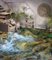 Autocollant De Sol Étanche Pierre de rivière 3D, 250 * 175cm Sol Papier Peint Peintures Murales Auto-Adhésif Amovible Cuisine Bain Sol Étanche Tapis Tapis Impression Époxy