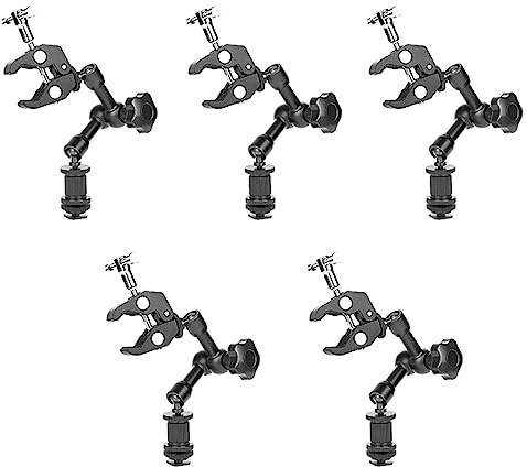 Oladfiop 5 x magisk 7 articulating Friction Super Clamp justerbar stång klämtång med 1/4 och 3/8 gänga för DSLR-kamera rig/LCD-bildskärm/LED-lampor/blixtljus