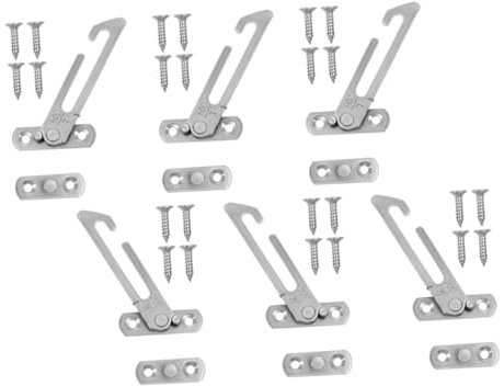 HOLIDYOYO 6stücke Edelstahl Fensterfeststeller Fensterstopper Für Kippfenster Und Drehfenster Effektiver Öffnungsbegrenzer Für Zuhause Silberfarben