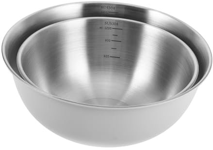 Zerodeko 2piezas Bol De Mezcla De Acero Inoxidable Para Ensaladas Lavado De Frutas y Sopas Gran Capacidad Para Cocina Familiar Apto Para Lavavajillas