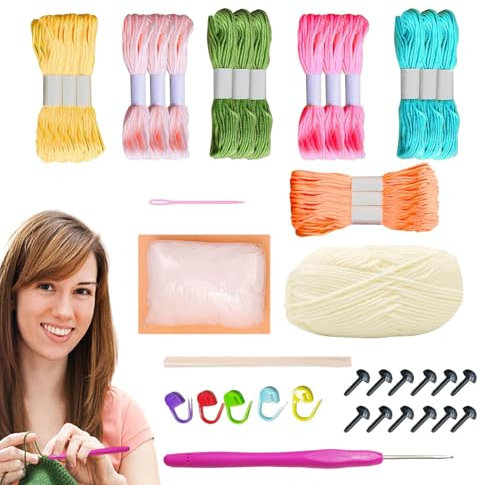 Häkel-Anfängerpaket, Häkeln Tier-Kit | Strickset für Anfänger von Walen - Handwerksmaterialien, Häkelgarn Paket mit Tutorial Video Dettag