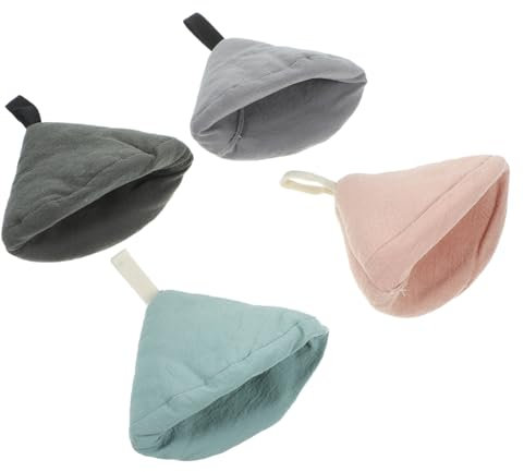 HOLIDYOYO 4pezzi Coprimanici Triangolari Per Pentole Protezione Termica in Cotone Lavabile Design Giapponese Per Appendere Multiuso Mini Guanti Da Cucina Colori Casuali