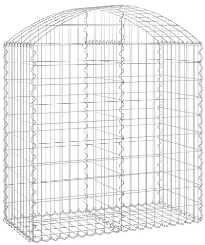 Panier de Gabion, Panier à Pierre Gabion Mur de Soutènement Clôture de Jardin arqué 100x50x100/120 cm Fer galvanisé