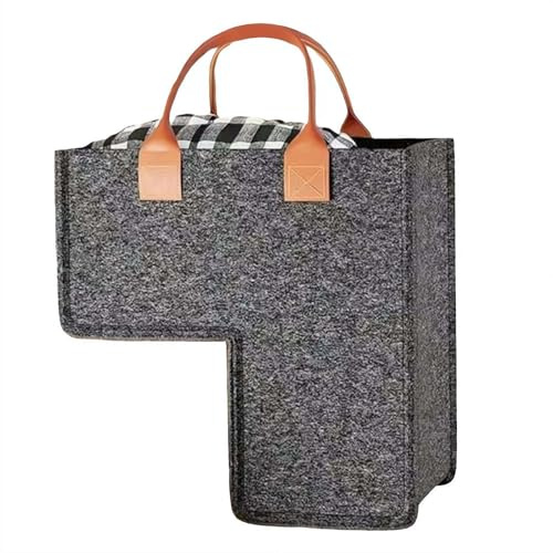 Cesta de escalera para escaleras alfombradas, cesta organizadora plegable con asas para almacenamiento de escaleras, soporte para zapatos de entrada y juguetes para el hogar (gris mediano)