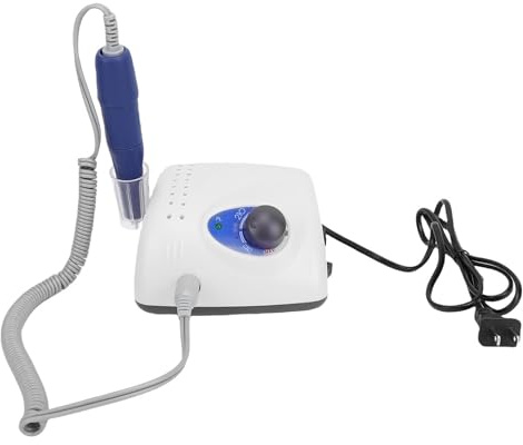 ZJchao Elektrisk Nagelborrmaskin 35000 Rpm med Fotpedal och Handkontroll, 65W Manikyrfil för Salong och Hemmabruk (EU)