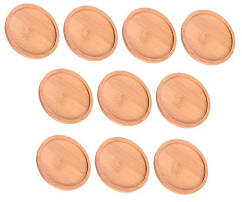 HEMOTON 10pezzi Sottovasi Rotondi in bambù per Piante Sottovaso Piccolo per Piante da Interno Vassoio da Fiori per Protezione da Infiltrazioni d Acqua Pratico per Balconi e Interni