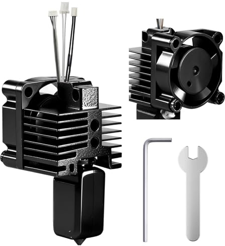 Silkwish Hardened Steel Hotend Kit with Lüfter für Bambu Lab X1 Carbon/X1/X1C Drucker - Inkl Vollmetall-Hotend mit gehärteter Stahldüse (0,4mm), Allen-Schlüssel, 550°C Hitzeleistung