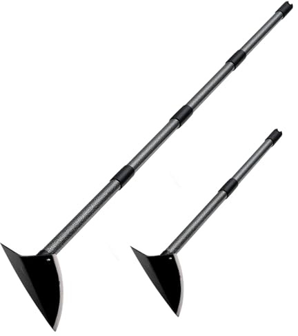 DAKEPOLE Binette de jardin avec long manche 190 cm, pioche pointue pour travaux de jardinage lourds, outil de jardinage robuste pour désherber, creuser, desserrer les bords