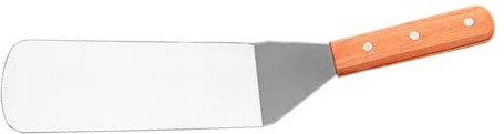 BESPORTBLE Spatule à Barbecue INOX avec Manche en Bois 33 Cm, Spatule à Steak Antiadhésive, Ustensile la Cuisine Professionnel, pour Grillades et Cuisson en Extérieur,