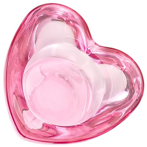 Ciieeo Coupelle à Ongles en Verre de Cœur Rose, Bol à Clous Sûr et Polyvalent, Design Délicat pour Accessoires Nail Art et Pinceaux