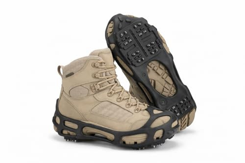 HECHT Spikes für Schuhe – rutschfeste Schuhspikes/Eiskrallen mit 24 Metallkrallen, Anti Rutsch Überschuhe zum Überziehen bei Glatteis, Schnee & EIS, Winter Damen Herren