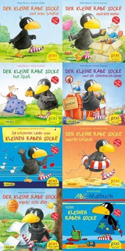 Pixi-8er-Set 193: Der kleine Rabe Socke mit Stickern (8x1 Exemplar): Kleine Bilderbücher für Kinder ab 2 Jahren (193)