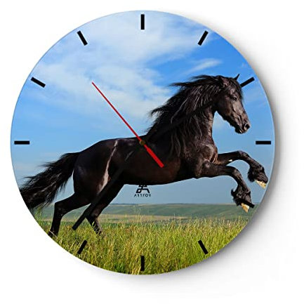ARTTOR Moderne Glasuhr 40x40cm Rund Wanduhr Natur Tiere - 0495