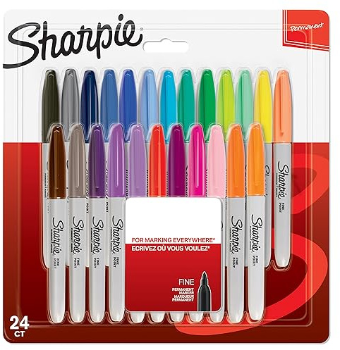 Sharpie permanenta märkpennor | Fin spets | Blandade färger | 24 stycken