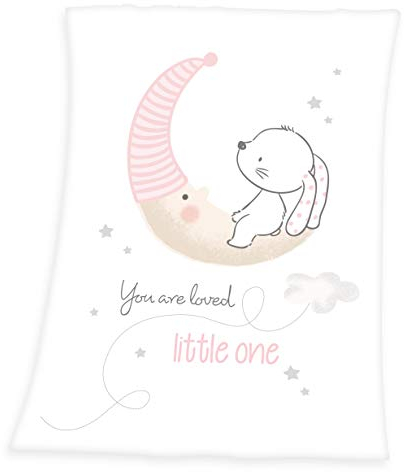 Herding Coperta in Pile per Bambini, Coniglietto, 75 x 100 cm, Poliestere, Bianco