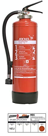 9Liter Gel-Feuerlöscher Gellöscher Sonderlöscher für Lithium-Ionen-Akkus DIN EN 3, GS + Wandhalter + Standfuß, 8 A = 4 LE Feuerlöscher mit Instandhaltungsnachweis von MBS-FIRE