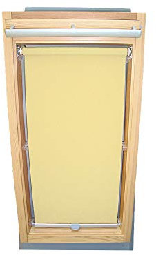 Rollo für VELUX Dachfenster Sichtschutzrollo für TYP GGL/GPL/GGU/GPU - SK06 - Farbe hellgelb-creme - mit Haltekrallen