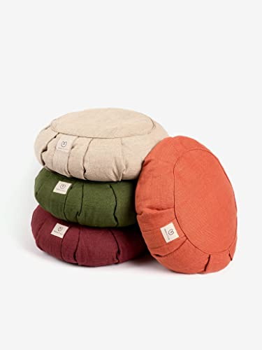 Yogamatters Hemp Buckwheat Zafu Meditation Cushion (Natural)