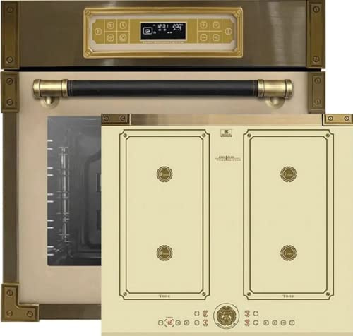 Kaiser Herdset EH 6726 ElfAD + KCT 6745 ElfAD, Retro Einbau Backofen 80L, Elektro Backofenset, 11 Betriebsfunktionen + Retro Einbau Induktions Kochfeld 60 cm, 4 Kochzonen, Free Zone