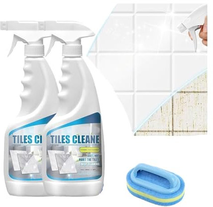 Tile Grout Cleaner Sprayer, With Brush Jue Fish Tile Cleaner, Ceramic Tile Cleaner, Powerful Tile Cleaner, Tile Floor Cleaner, Tiles Floors Deep Cleaning Agent (Color : 2PCS)