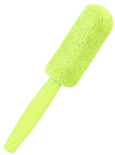 YEJIANGHUA Autowäsche Schönheit Mikrofaser-Auto-Rad-Reifen-Felgenbürste mit Kunststoff-Griff-Rand-Detaillierungsbürste Waschmittel-Reiniger-Werkzeuge Natural (Color : Green)
