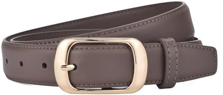 Repaly Gürtel Damen Ledergürtel Grau Jeansgürtel Verstellbarer Taillengürtel 2,8 cm breit Echtledergürtel für Hosen Kleider Kürzbar Belt S 95cm
