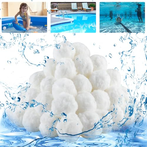 Beihre Balles Filtrantes, 1300 Pompe Piscine Balle Filtrante Peut Remplacer 46kg Filtre a Sable Piscine Sable Filtrant Convient aux systèmes de Filtration pour Piscine