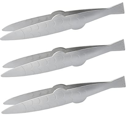 Cabilock 3 Piezas pinzas de espina de pescado herramientas de eliminación de alicates de pelo pinzas espinas pescado pinza inclinada clip de espina de pescado Acero inoxidable