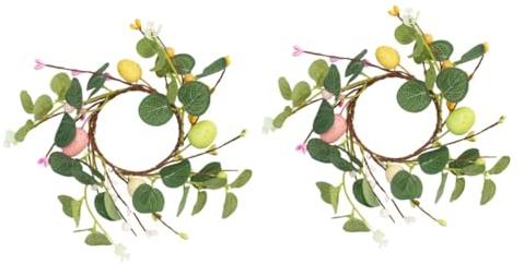 MAGICLULU 2stücke Candle Wreath Mit Bunten Ostereiern Und Eukalyptus Für Tisch Und Türdekoration Künstlicher Für Festliche Anlässe Perfekter Hingucker Für Ostern Und Frühlingsfeiern