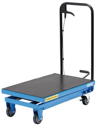 Draper Hydraulic Lifting Table, Certified to 225kg - 99814 - Lifting Range 225-720mm, Blue and Black