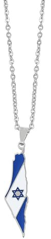 Cernomal Karte Von Israel-Anhänger-Halsketten – Emaille-Charm, Ethnische Karten, Flagge, Pullover-Kette, Halsketten, Patriotischer Hip-Hop-Schmuck Für Damen Und Herren, Party-Geschenk,