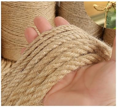 1–14 mm natürliche Jute-Schnur, Vintage-Juteseil, Kordel für Heimwerker, Handwerk, Geschenkverpackung, Gartenarbeit, Hochzeitsdekoration (Farbe: 12 mm, 1 Meter)