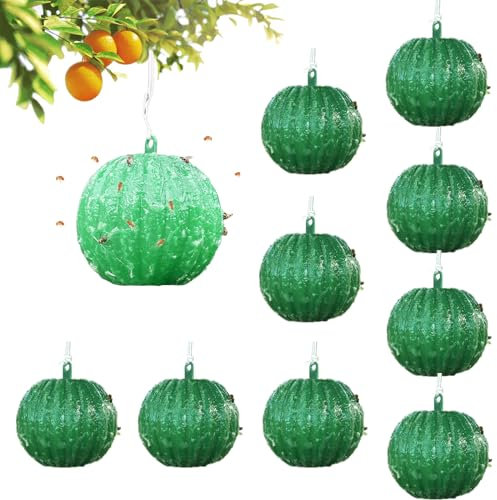 JUCHRZEY Trampa pegajosa para Moscas de la Fruta, Bola, Avispa, Abeja, Trampa para Insectos para Interior y Exterior (Verde)