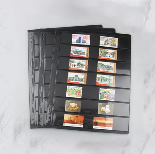 Machtiging Briefmarkensammlung Beilagen,Briefmarkenalbum Binder,Mit 9 Loch,Zentrale Sammlung,Staubdicht,Wiederverwendbar,Nicht Leicht Zu Falten,Transparente Design,FüR Briefmarken Album Ordner