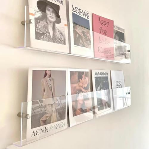 Transparenter Zeitschriftenhalter aus Acryl, Wandhalterung, transparenter Prospektständer für Wohnmobil, Büro, Restaurant, platzsparender Zeitungsorganizer, Briefständer