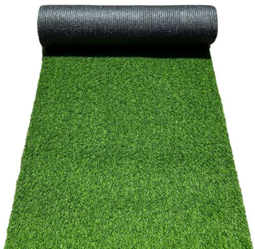 Briconess.com Tapis de gazon synthétique imitation pelouse verte pour extérieur, jardin, 30 mm, rouleau 10 m, 1 x 10 m
