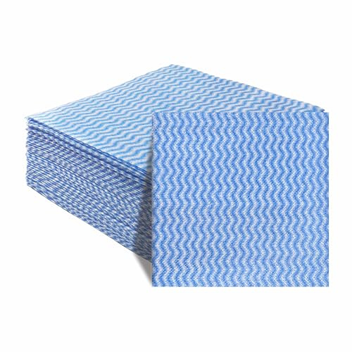 JEBBLAS Handi Wipes Reusable Cloths Dry Cleaning Cloths Dish Towel Kitchen Towel Handy Cleaning Wipes,Pack of 50, Blue