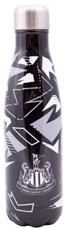 Hy-Pro Bouteille isotherme sous licence officielle Newcastle United F.C. – Acier inoxydable, double paroi, bouteille isotherme, design délavé, légère, étanche, excellente idée cadeau de football