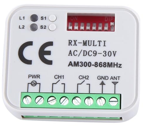 Somoke Receptor universal RX multifrecuencia 300-868MHz 2CH 12V 24V módulo de relé control remoto para puerta de garaje 433.92MHz 868MHz
