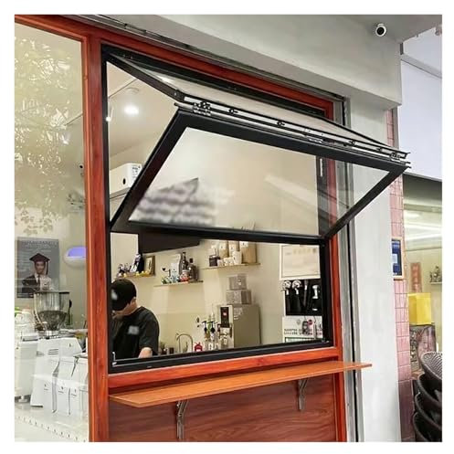 Manuelle Schiebefenster Aus Aluminiumlegierung, Schiebe-Konzessionsstandfenster for Imbisswagen, Fenster for Mobile Catering-Einheiten Mit Guter Dichtungsleistung(Schwarz,20x23in(50.8x58.4cm))