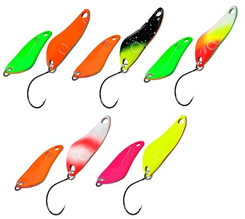 D-Ocean Spoons Trout Set Blinker Fishing Spinner Fishing Lure Spinner Trout Bait Set Artificial Bait 5pcs/Box Angeln Forellenlöffel 2.5g
