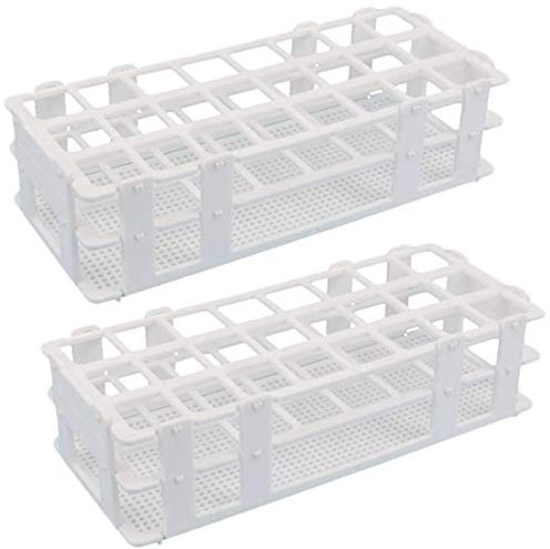 Sessleger Series Halterung für Reagenzgläser aus Kunststoff, 24 Löcher, Halterung für Reagenzgläser von 25 mm, abnehmbar, , 2 Stück