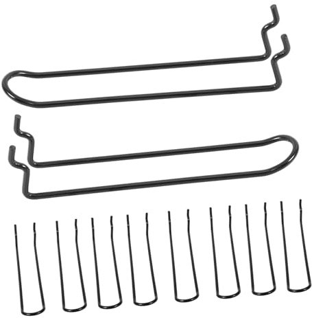 Housoutil 10 Ganci Quadrati in Acciaio Inossidabile Per Impieghi Gravosi Accessori Per Pannelli Forati Neri Per Appendere E Riporre Gli Utensili