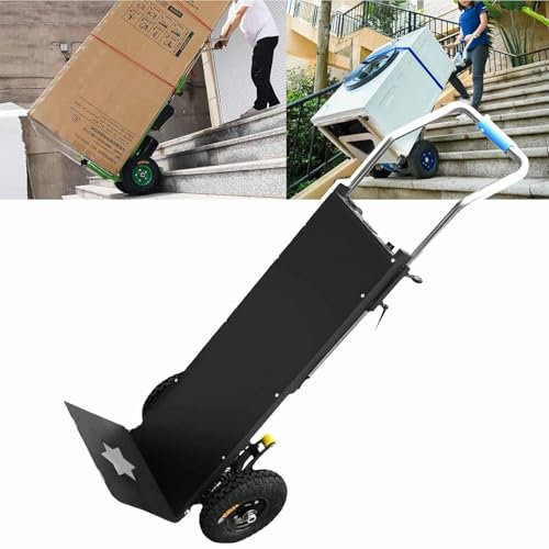 Generisch Elektrischer Treppensteiger-Handwagen Multifunktional Dauerhaft BüRstenloser Raupen-Treppensteiger Aus Reinem Kupfer Schwerlast-Plattformwagen Flachwagen-Handwagen,A