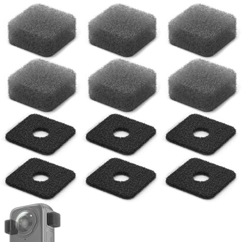 6 Pcs Microphone Wind Muff for Insta 360 X4 / X3 Anti-Noise Windbreak Sponge Cushion Microphone Windscreen Microphone Windshield Replacement for Insta 360 X4 / X3 Accessories
