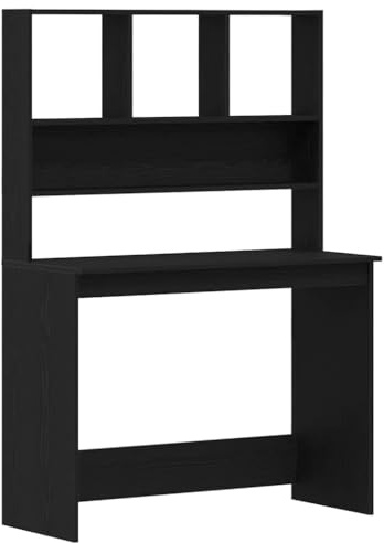 vidaXL Schreibtisch mit Regalen Schwarz Eichen-Optik 102x45x148 cm