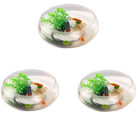 Fioriera a forma di fiore di loto, rotonda, da 15,2 cm, con semi di loto, ciotola trasparente per ninfee, ciotola decorativa in vetro per piante grasse idroponiche, pesci e decorazioni per la casa