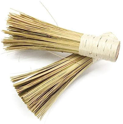 WOFASHPURET Spazzola Per Pulizia Bamboo Per Wok e Pentole Utensile Da Cucina Con Manico Comodo Per Rimuovere Residui Senza Danni