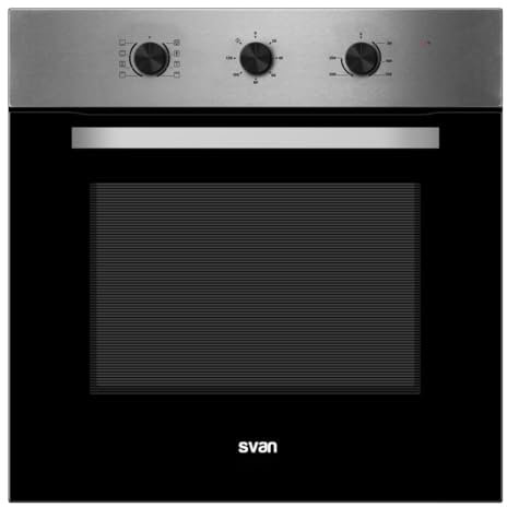Svan Horno Multifunción con Ventilador Inox SHM86500X. Capacidad 65 Litros, 3000W, 8 Programas, Interior Esmaltado, Fácil Limpieza, Eficiencia Energética Clase A